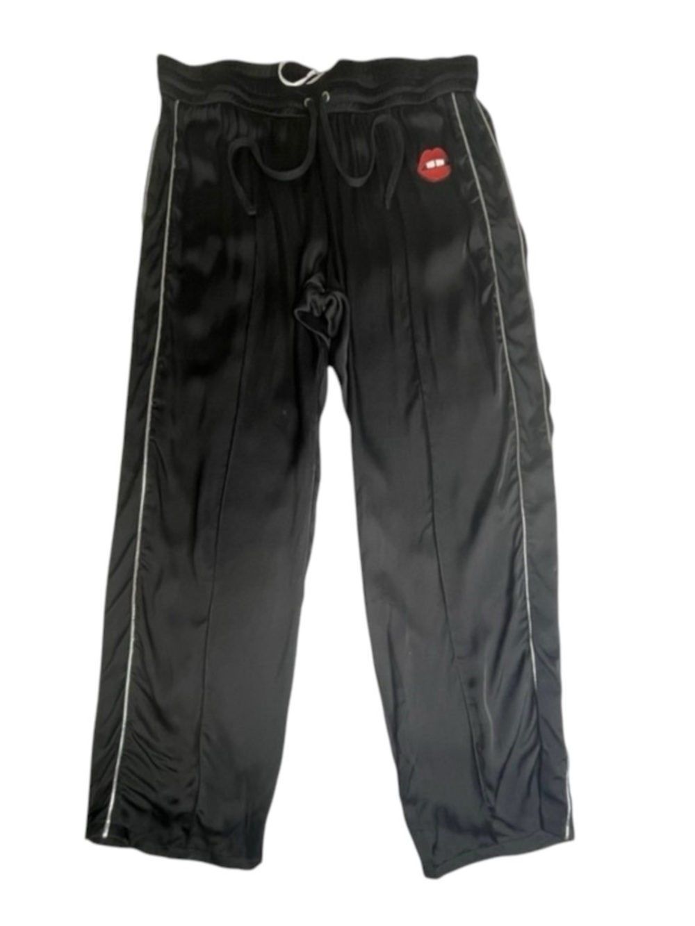 new Lauren Moshi ᨎ Lips Gap Mouth Patch Satiny Side Stripe Joggers Sweatpants ᨎ - Picture 3 of 16
